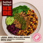 Jerk BBQ Pulled Pork, Green Chilli & Chickpea Grain Bowl