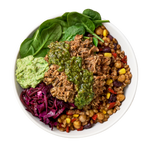 Jerk BBQ Pulled Pork, Green Chilli & Chickpea Grain Bowl