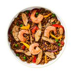 King Prawn with Chicken Paella and Roasted Veg