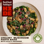 Creamy Mushroom Pasta Bake with Kale & Pecorino
